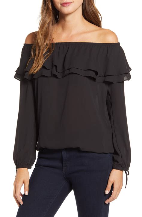 michael kors blouses for women|Michael Kors off shoulder top.